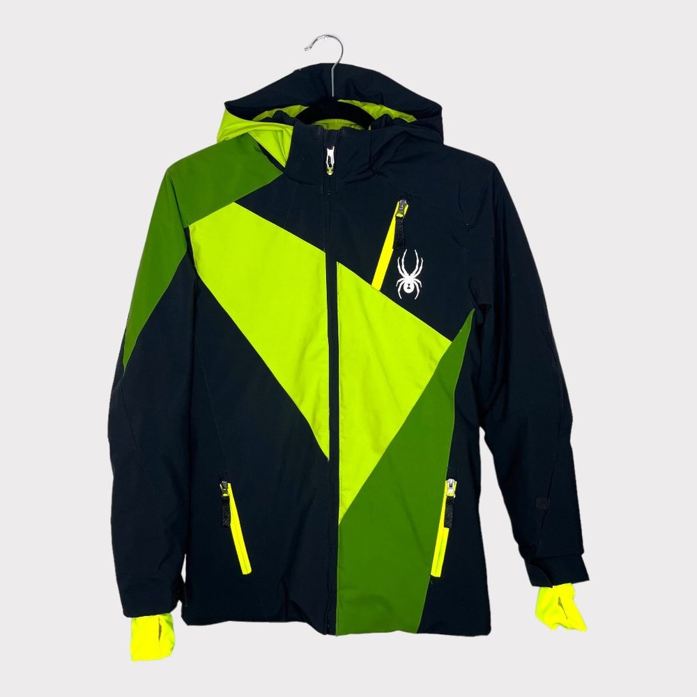 Spyder Insulated Snow Jacket Neon Colorblocking Size 16